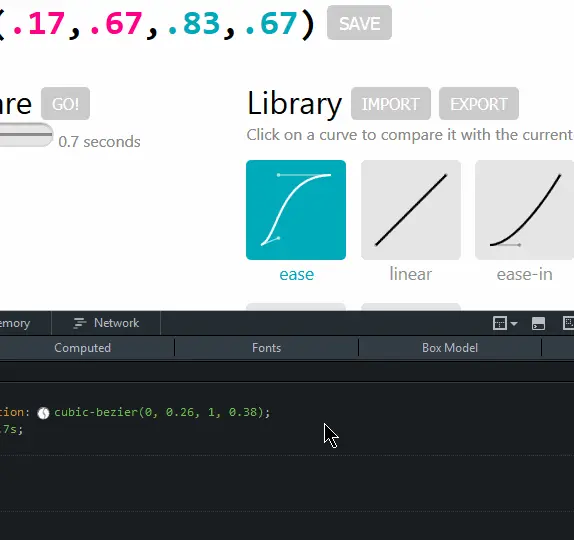 Bezier editor in Firefox Devtools