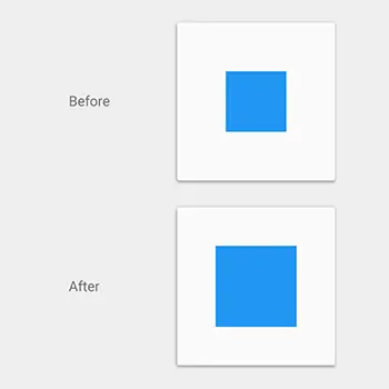 图中是蓝色的material对象的前后变化。因为没有投影暗示material对象的高度，所以你根本不清楚其尺寸在增加还是高度在增加。