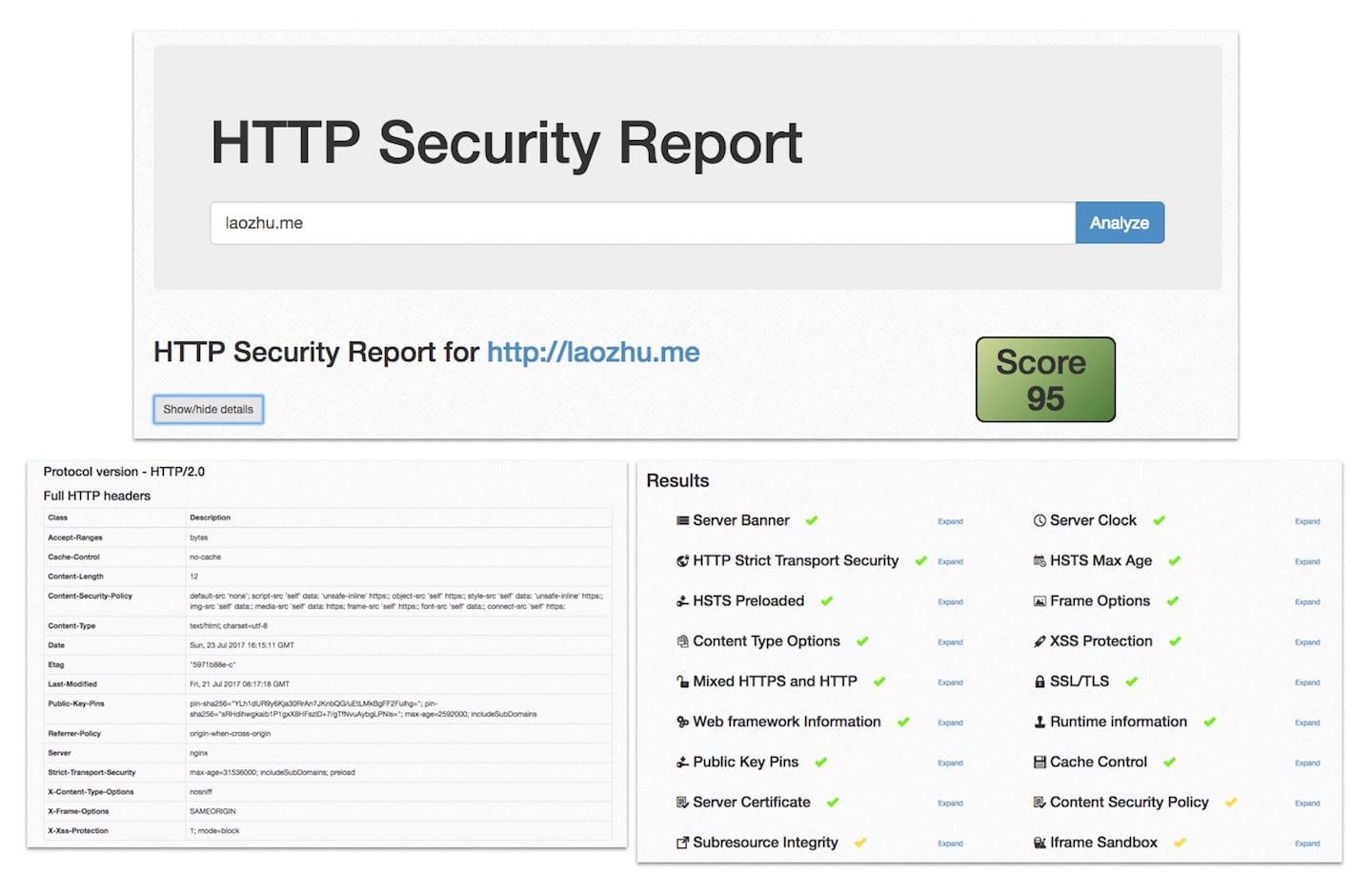 HTTP Security Report