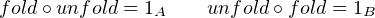 fold ∘unfold = 1A     unfold ∘fold = 1B
                                                                  

                                                                  

