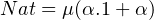 N at = μ(α.1+ α)
