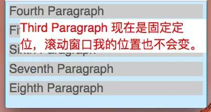 使用固定定位的示意图