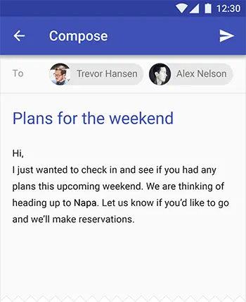 使用你的主色或辅助色去强调选择短文本，例如标题