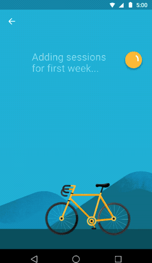 如图，该应用正在为用户规划目标。在等待规划的页面上有个自行车的小动画，这个动画不仅能够愉悦用户还能减轻用户因等待而产生的焦虑感。