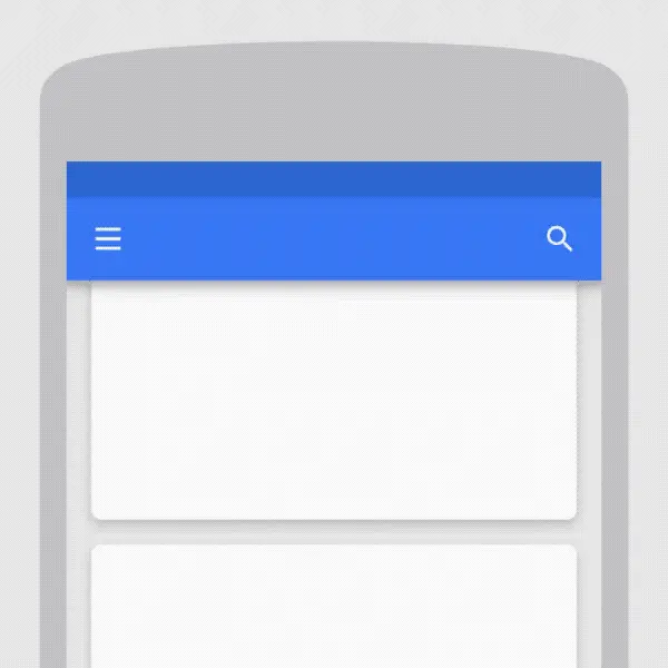 如图中案例，当用户触发“返回”键，整个导航栏的颜色以触发点为中心向外扩散（波纹动效）改变颜色。