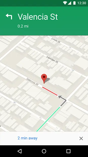 地图应用使用颜色来表示路况