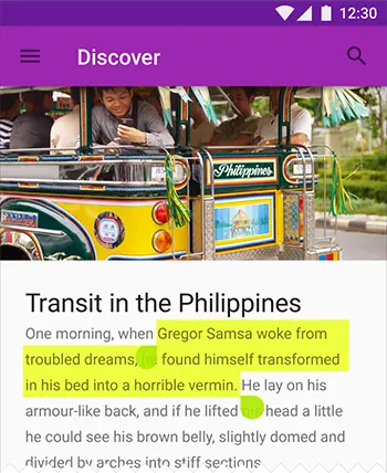 文本选择使用辅助色突显