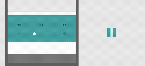 跟上图一样，开始icon和暂退icon间相互变化说明两个icon间相互联系。当一个icon被触发，就会使另一个icon出现。