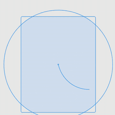 如图中案例，浮动按钮（FAB）的中心沿着弧线向上移动逐渐变化成一张卡片（card）；反之，卡片的中心沿着弧线向下移动逐渐变回浮动按钮。