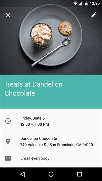 颜色遮罩与文字保护scrims不同，前者可以被当做一个设计元素来使用。当你想要创建一个互补色遮罩时，可以基于内容并调用调色板API去创建你想要的颜色。