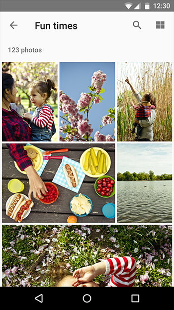 在一个gellery中引入各种尺寸的缩略图来表示内容的层次结构。