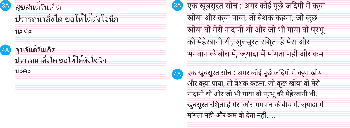 行高的对比案例，泰文和印度文