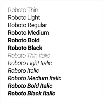 Roboto字体粗细