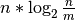 n *
\log_2{\frac{n}{m}}