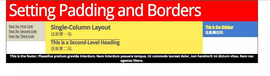 使用 box-sizing: border-box; 的效果图