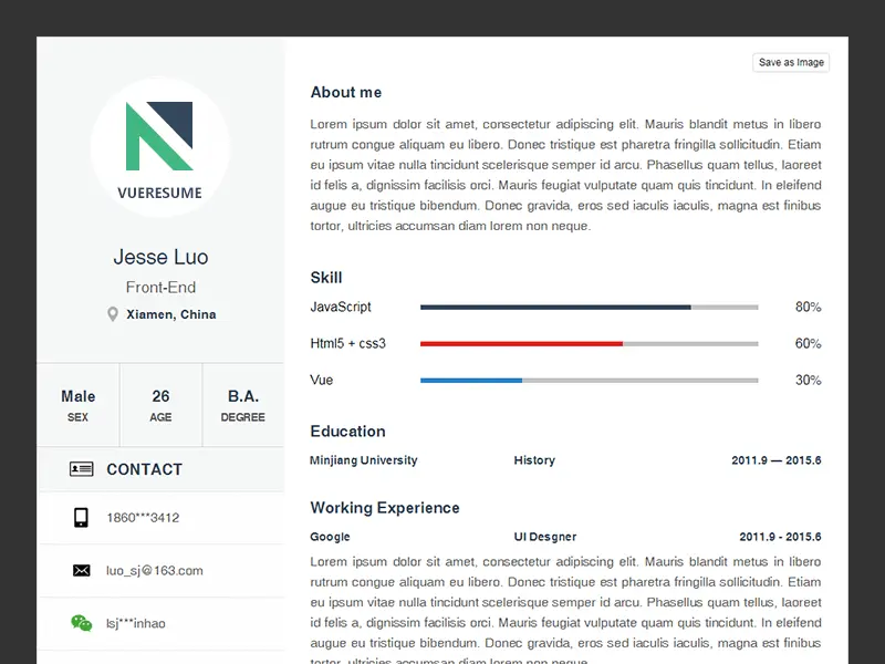 vue-resume