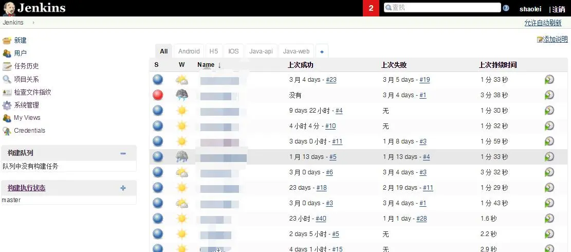 jenkins首页