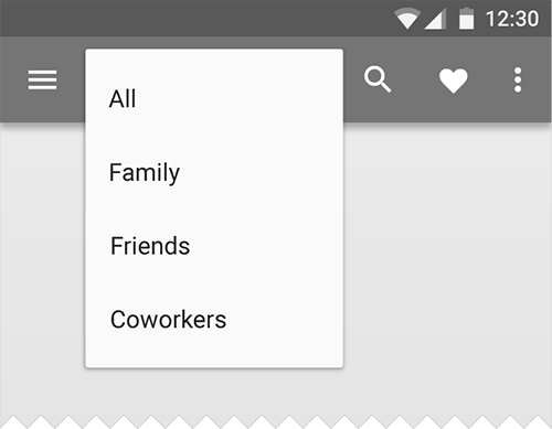 案例：应用栏中的菜单