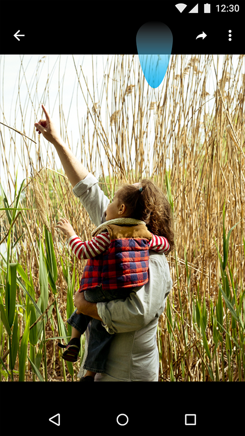 滑动屏幕任何边缘位置，显示出隐藏的应用栏。