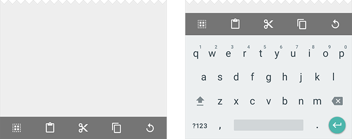 底部工具栏（附着在键盘或其他组件的顶部）