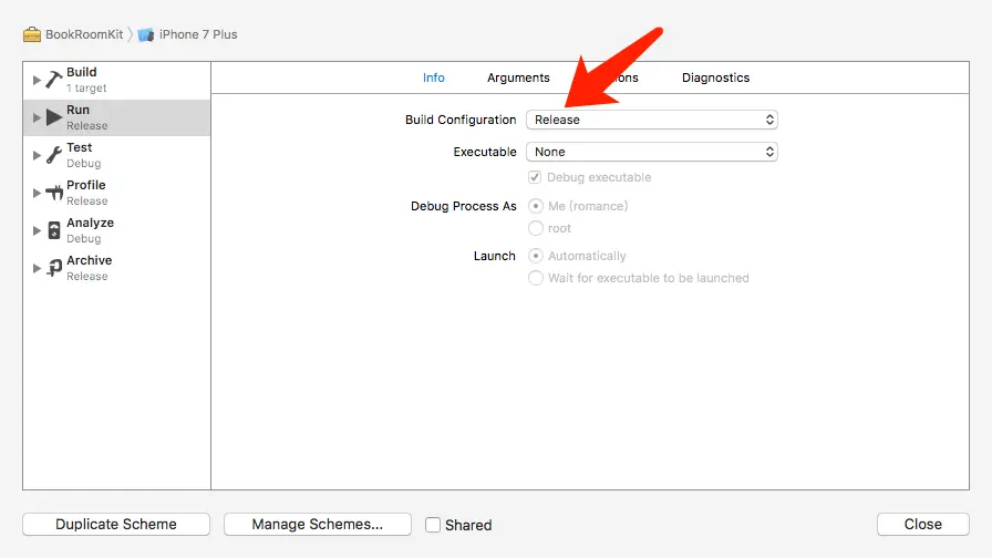 设置编译环境为release