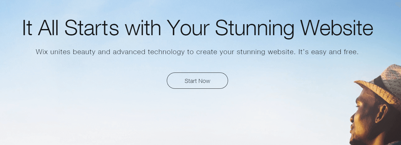The Wix homepage.