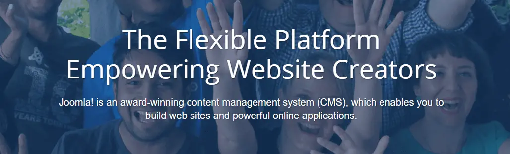 The Joomla! homepage.