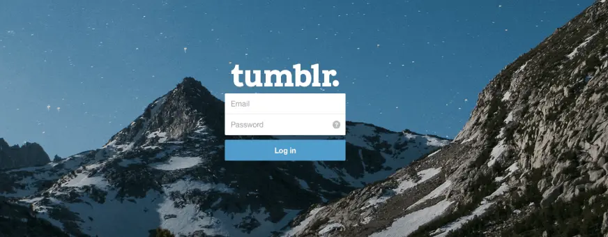 The Tumblr homepage.