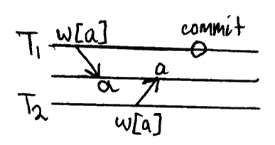 w1[x]…w2[x]…(c1 or a1)