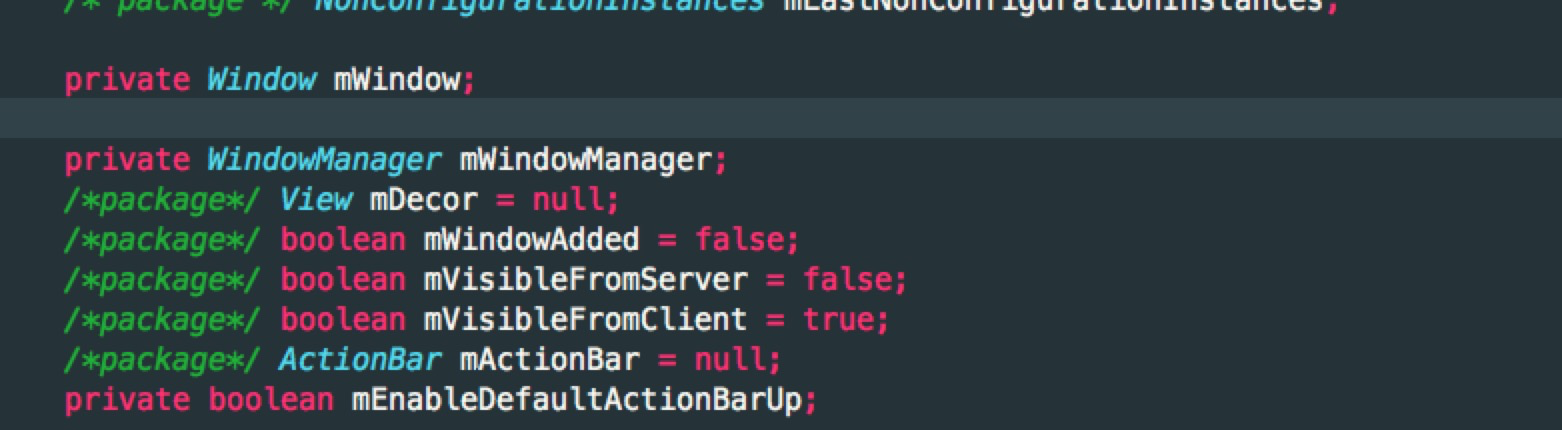 Activity类的成员变量