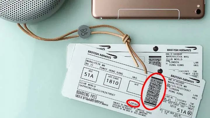 英国航空公司登机牌