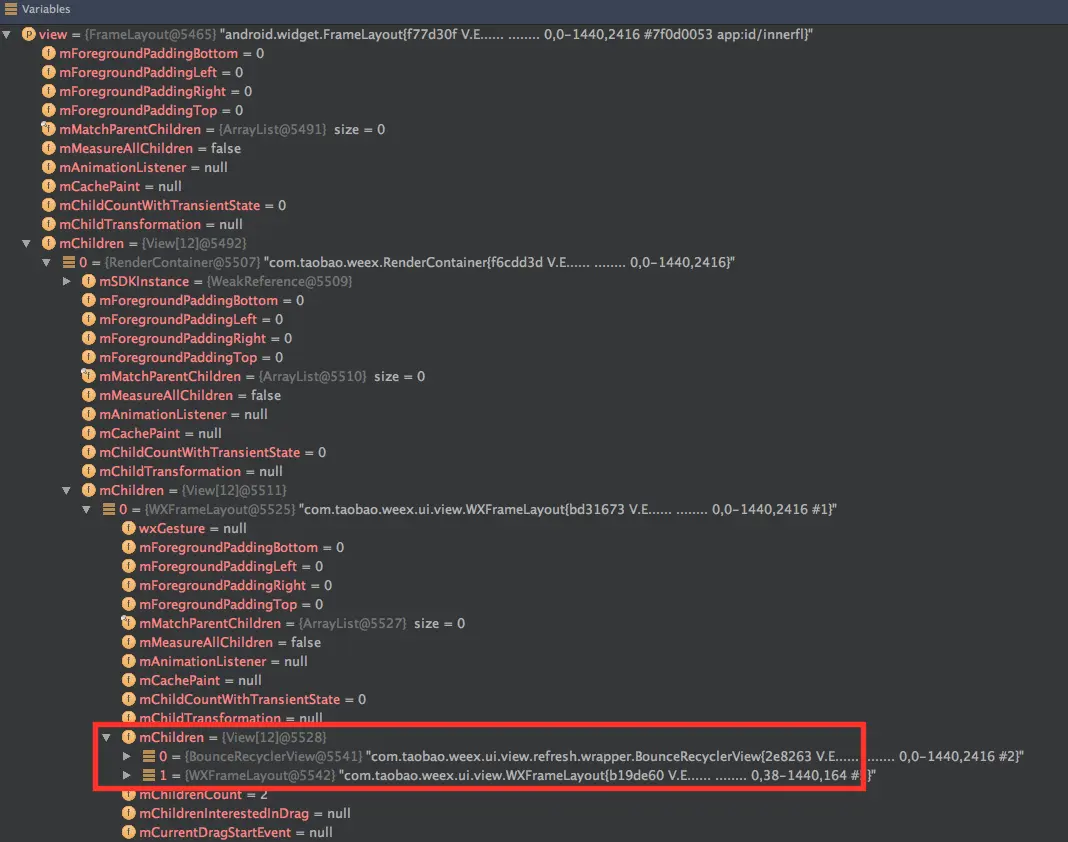 Debug找到BounceRecyclerView