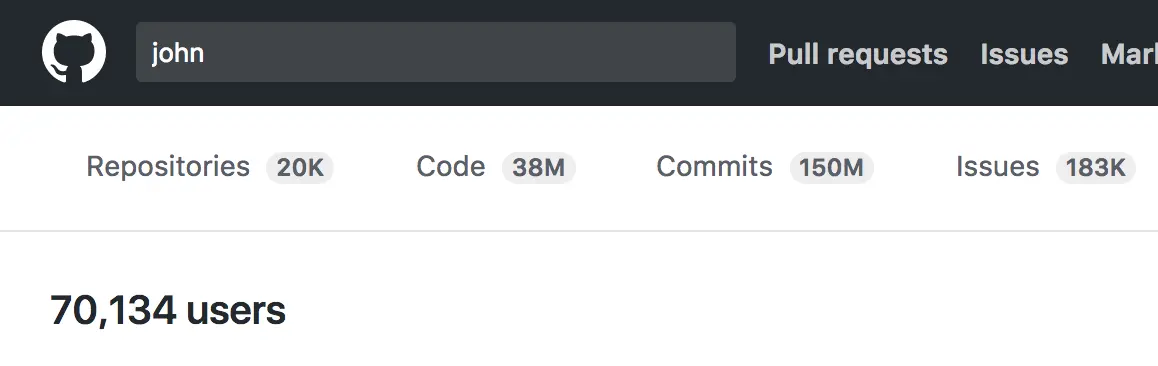 Number of search items