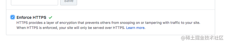 在 GitHub Pages 设置中启用项目的 HTTPS 支持