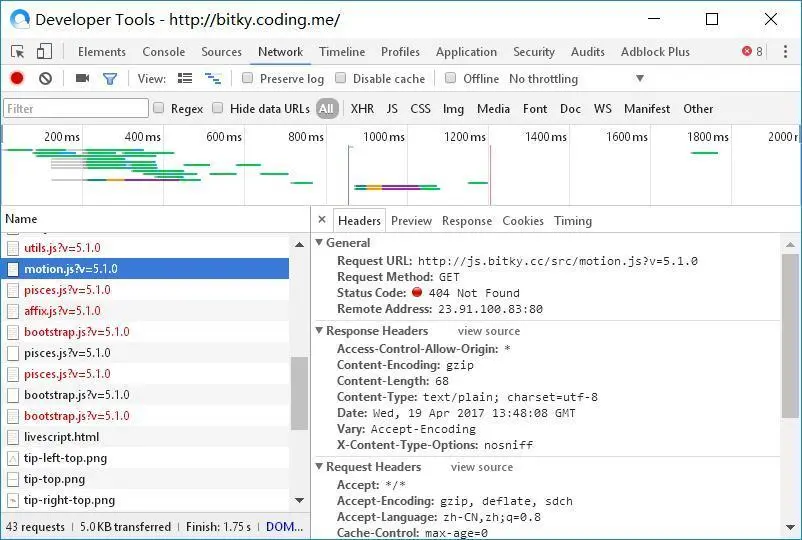 打开「码云」上的静态网页出现错误