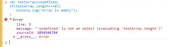 Screenshot of TypeError: ‘undefined’ is not an object (evaluating