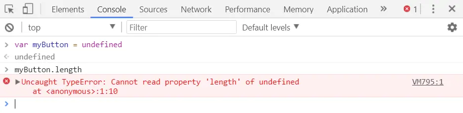 Screenshot of TypeError: Cannot read property ‘length’