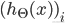 {({h_\Theta }(x))_i}