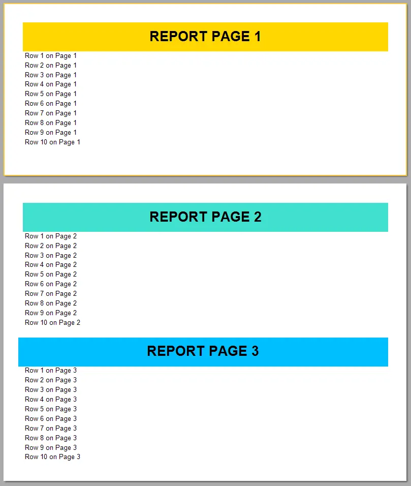 报表打印 页面合并