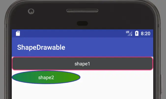 ShapeDrawable用作背景