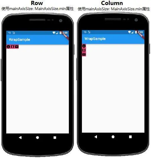 Flutter中使用 MainAxisSize.min 效果图