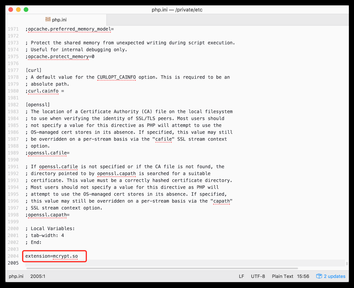 修改 php.ini 文件