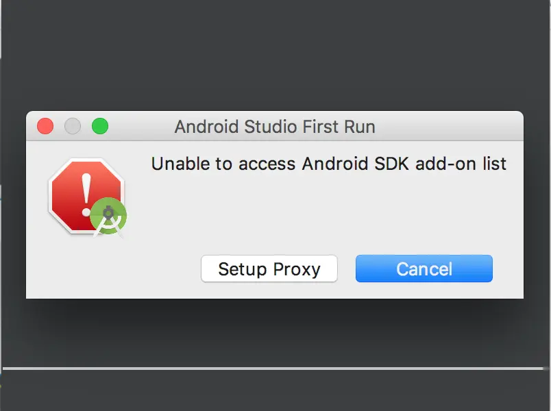  android android studio unable to access android sdk add on list