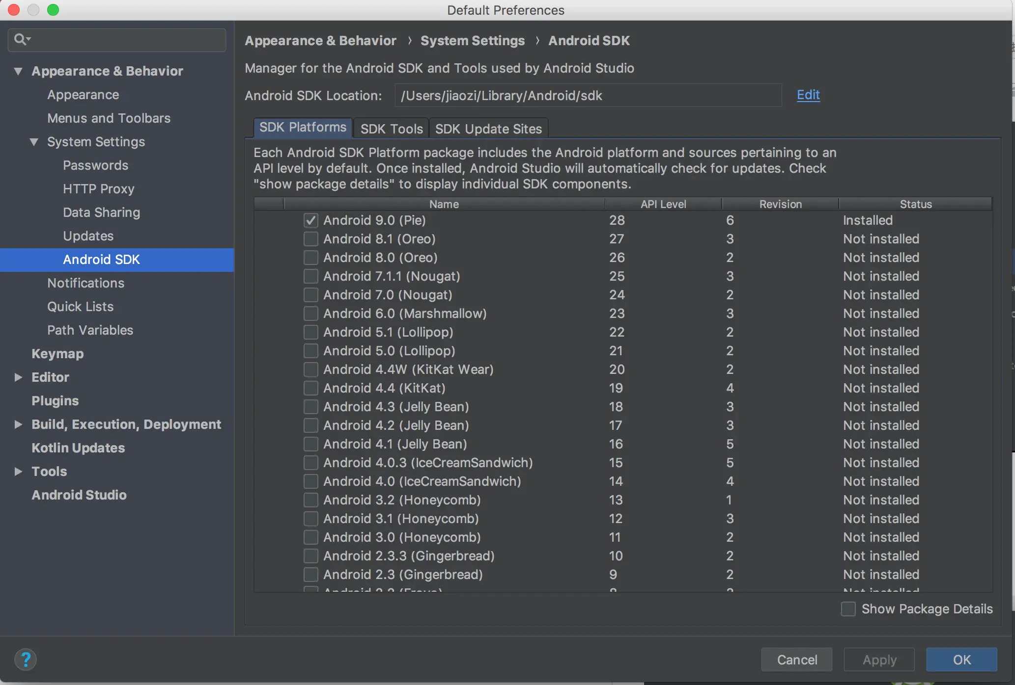 SDK Manager设置界面