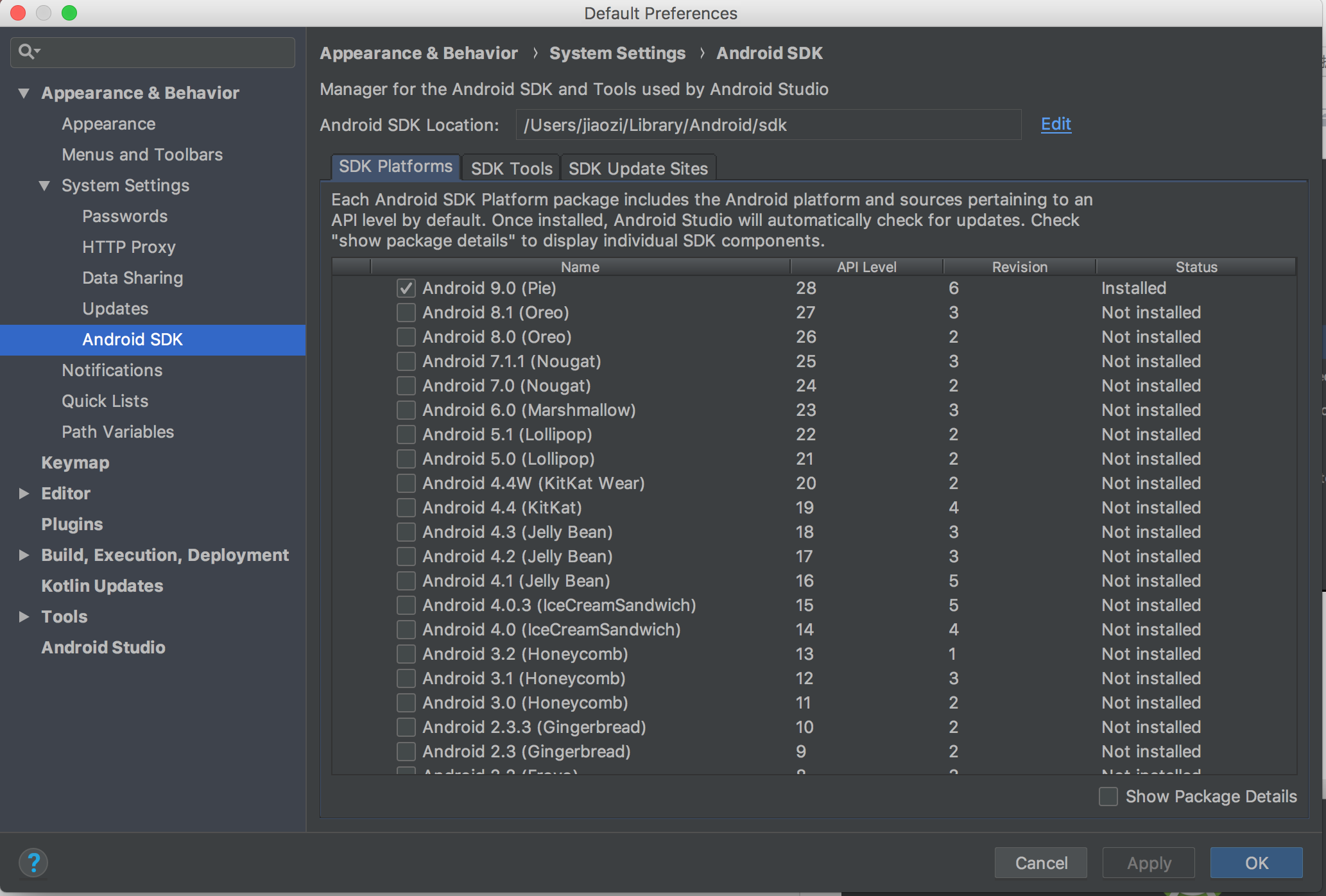 SDK Manager设置界面