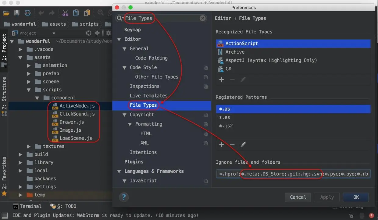 Webstorm File Types