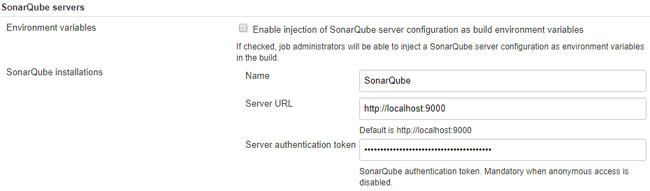 SonarQube server