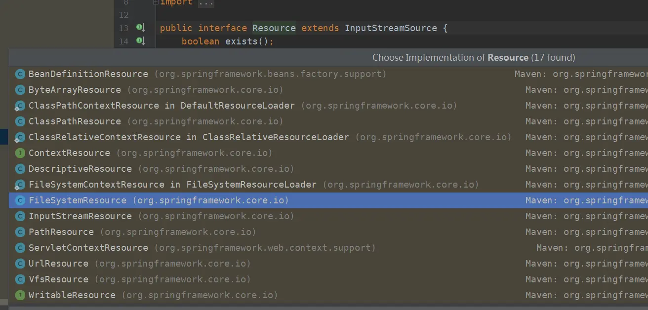Spring资源访问接口Resource的实现类