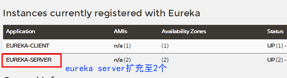 第二个微服务注册中心实例 eureka-server-2已经成功启动并加入