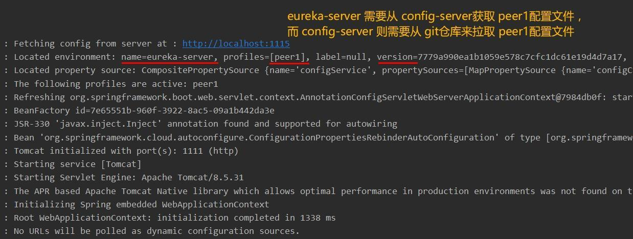 用 peer1配置文件来启动第一个eureka server